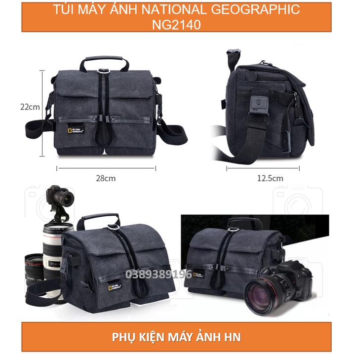 Túi máy ảnh National Geographic NG2140, tặng kèm bọc chống mưa