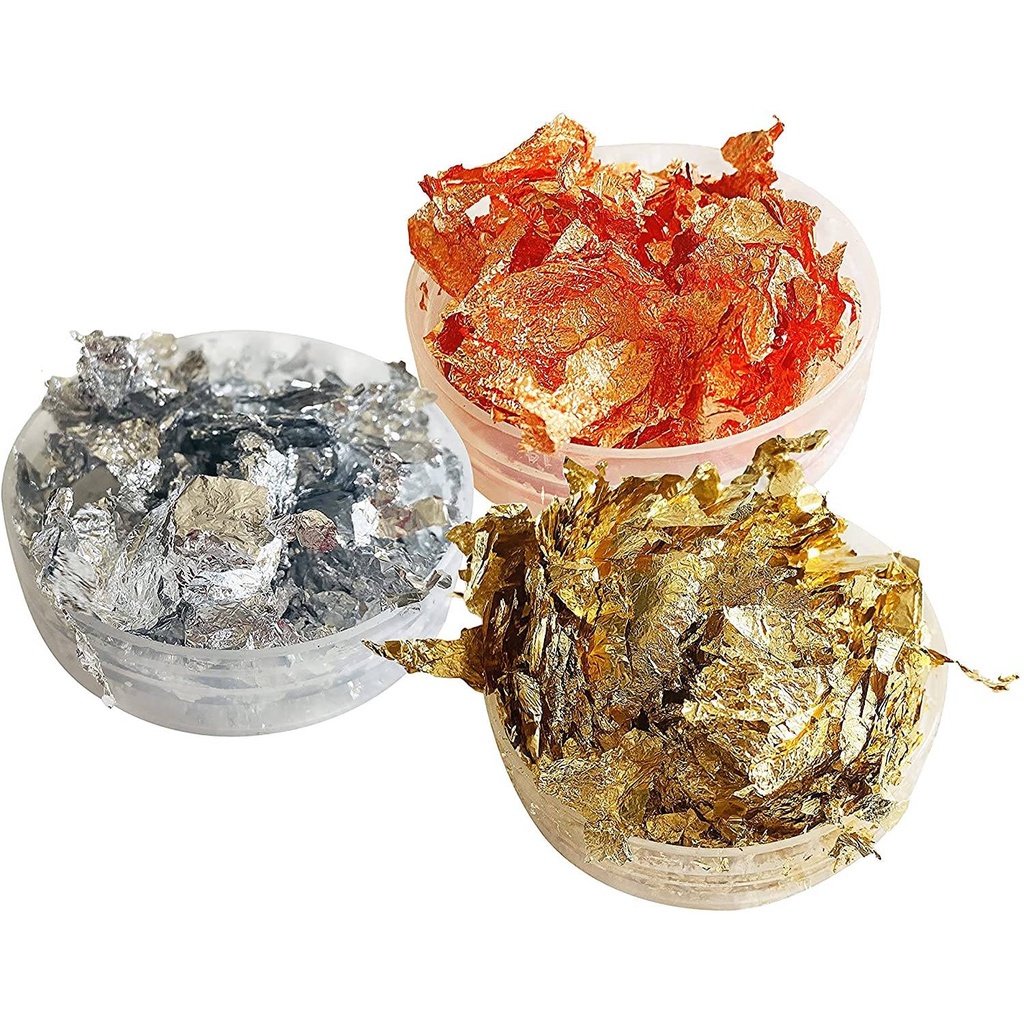 Miếng Dán Lá Vàng Ánh Kim Trang Trí Móng Tay Nghệ Thuật