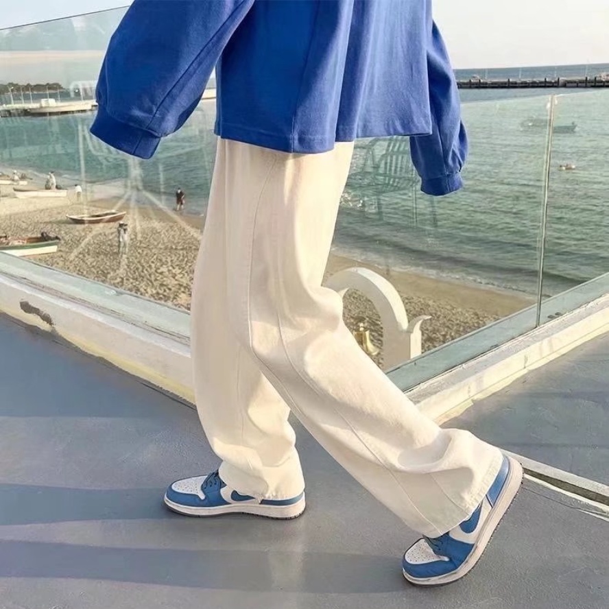 Quần Jean Ống Rộng Thời Trang Hàn Quốc Dành Cho Nam Nữ