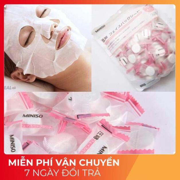 [FREESHIP] Mặt Nạ Giấy Nén Miniso viên Nhật Bản 100 viên