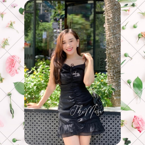 THEMUSE- Đầm nữ dây rút  tơ xốp Lolita Dress