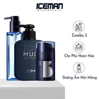 Combo BBCream Che Khuyết Điểm + Nước Tẩy Trang BLUEMAN + Sữa Rửa Mặt ICE MUD