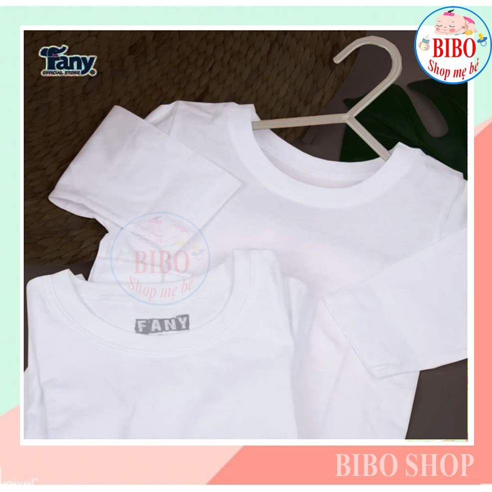 (Chất đẹp)ÁO PHÔNG TAY DÀI TRẮNG CHO BÉ MẶC NHÀ VẢI COTTON MỊN MÁT HIỆU FANY