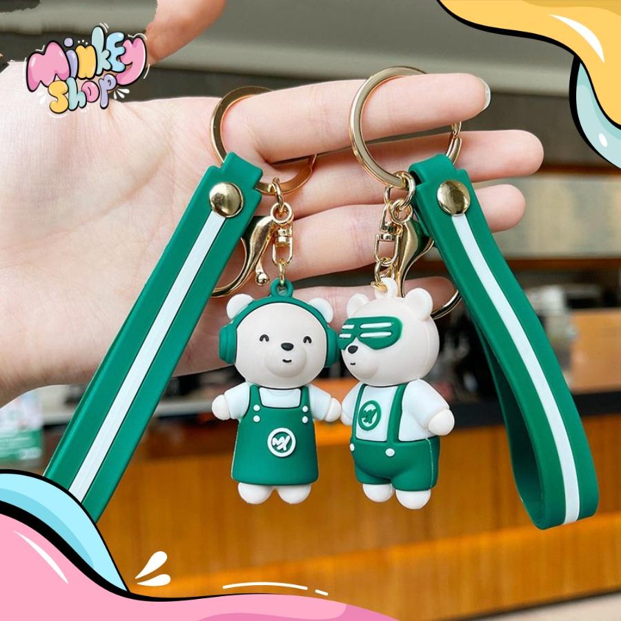 Móc Khoá Gấu Phục Vụ Dễ Thương Nhiều Mẫu Hottrend Phụ Kiện Túi Xách, Balo, Ô tô, Cặp Xách Đáng Yêu 02MKG -Minkey