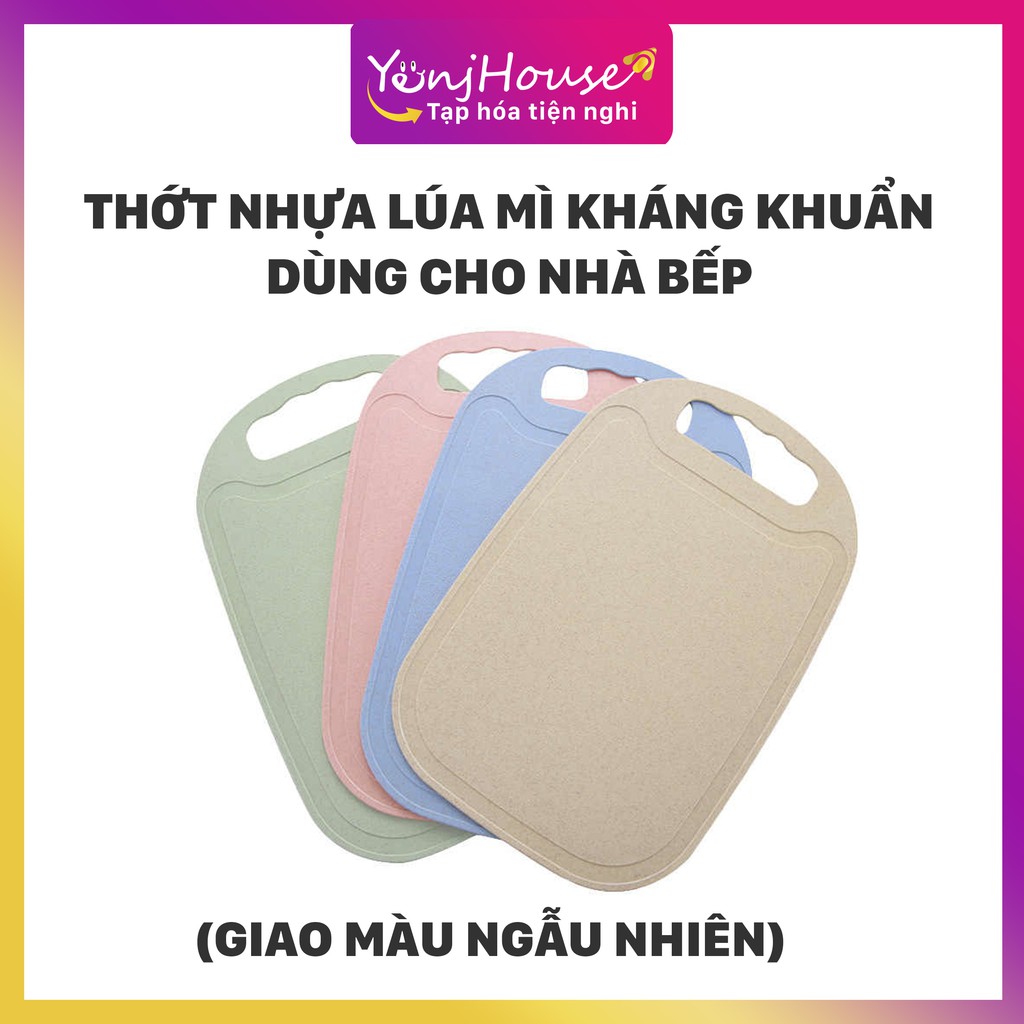 THỚT NHỰA LÚA MÌ KHÁNG KHUẨN DÙNG CHO NHÀ BẾP 16X26CM (GIAO MÀU NGẪU NHIÊN) - YENJHOUSE