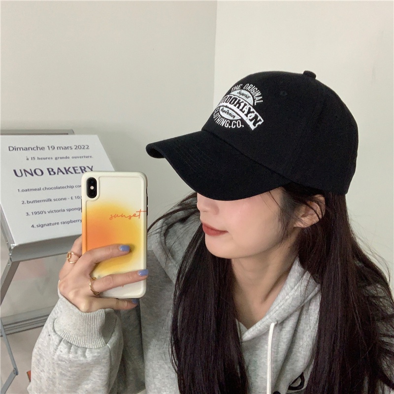 Mũ lưỡi trai bóng chày chống nắng mùa hè dễ phối đồ in chữ phong cách đường phố Mỹ cho người có vòng đầu lớn / mặt tròn