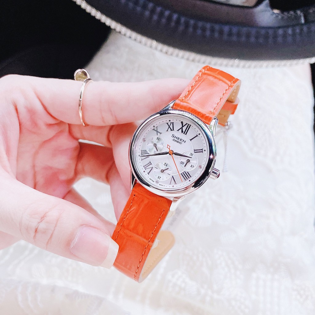 Đồng hồ nữ thời trang CASIO  Sheen SHE-3049L-7A, tuyệt đẹp, sang chảnh