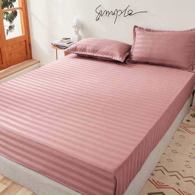 Bộ ga giường cotton kẻ khách sạn K'home ga kèm áo gối nằm kẻ sọc 3f đủ mọi kích thước nệm