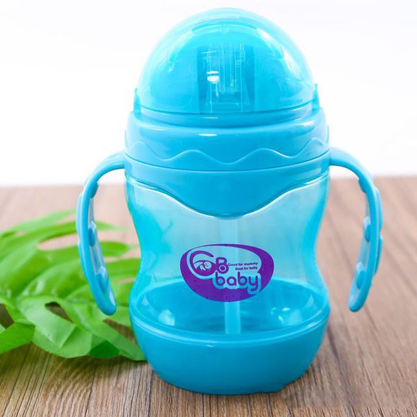 Bình tập uống  𝑭𝒓𝒆𝒆𝒔𝒉𝒊𝒑  Bình tập uống nước cho bé GB Baby có tay cầm 240ml xanh biển