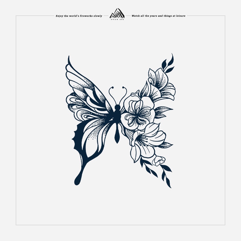 Hình Xăm Dán Họa Tiết Bươm Bướm Và Hoa Cỡ Lớn Chống Thấm Nước Lâu Trôi Cho Nữ