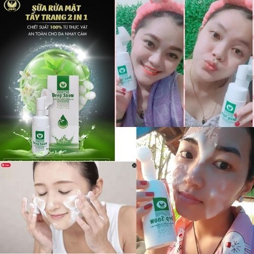 Sữa Rửa Mặt Tạo Bọt Tẩy Trang 2 trong 1 Deep Snow 100ml, Tặng Kèm Kính Thời Trang Đẹp | BigBuy360 - bigbuy360.vn