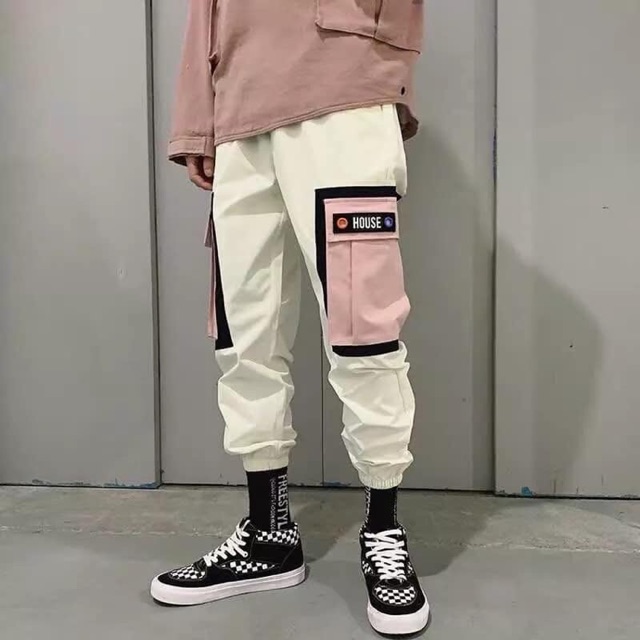 Quần jogger, quần kaki túi hộp, quần phối màu, thời trang unisex from Hàn Quốc.