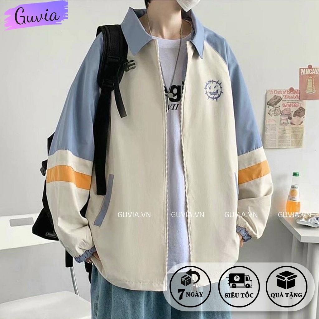 Áo Khoác Dù VIRUT CƯỜI 2 Lớp Form Rộng Nam Nữ Unisex, Áo Gió Bomber Bóng Chày Chống Nắng Ulzzang GUVIA