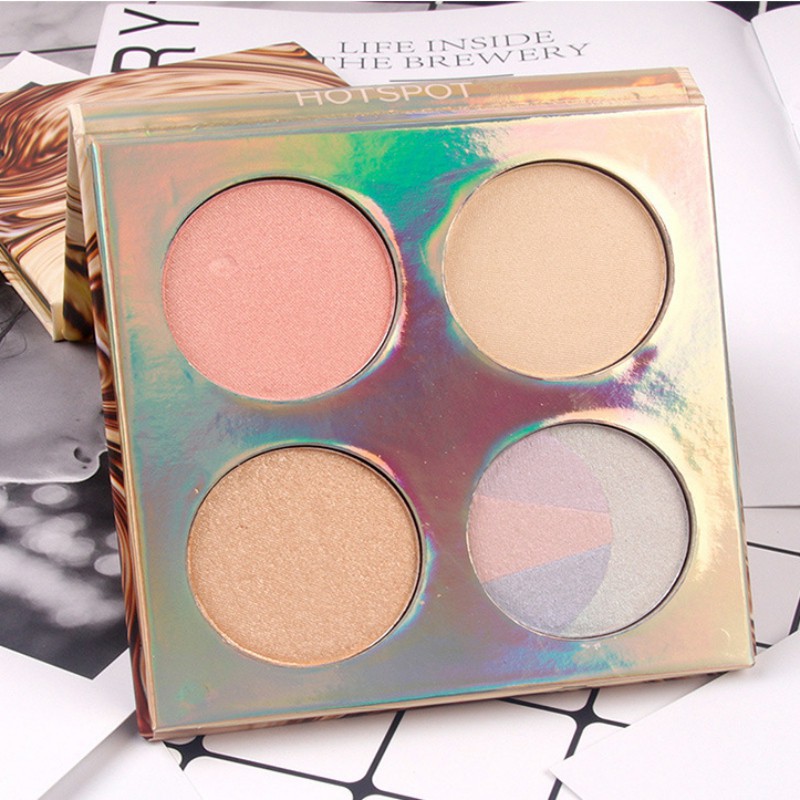 Bảng phấn highlight 4 màu óng ánh lâu trôi không thấm nước