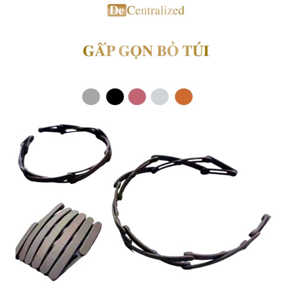 Cài Tóc Gấp Gọn Bỏ Túi Di Động Bờm Tóc Xinh Nữ, Băng Đô Cài Tóc Tẩy Trang Kẹp Tóc Màu Trơn Nhỏ Gọn