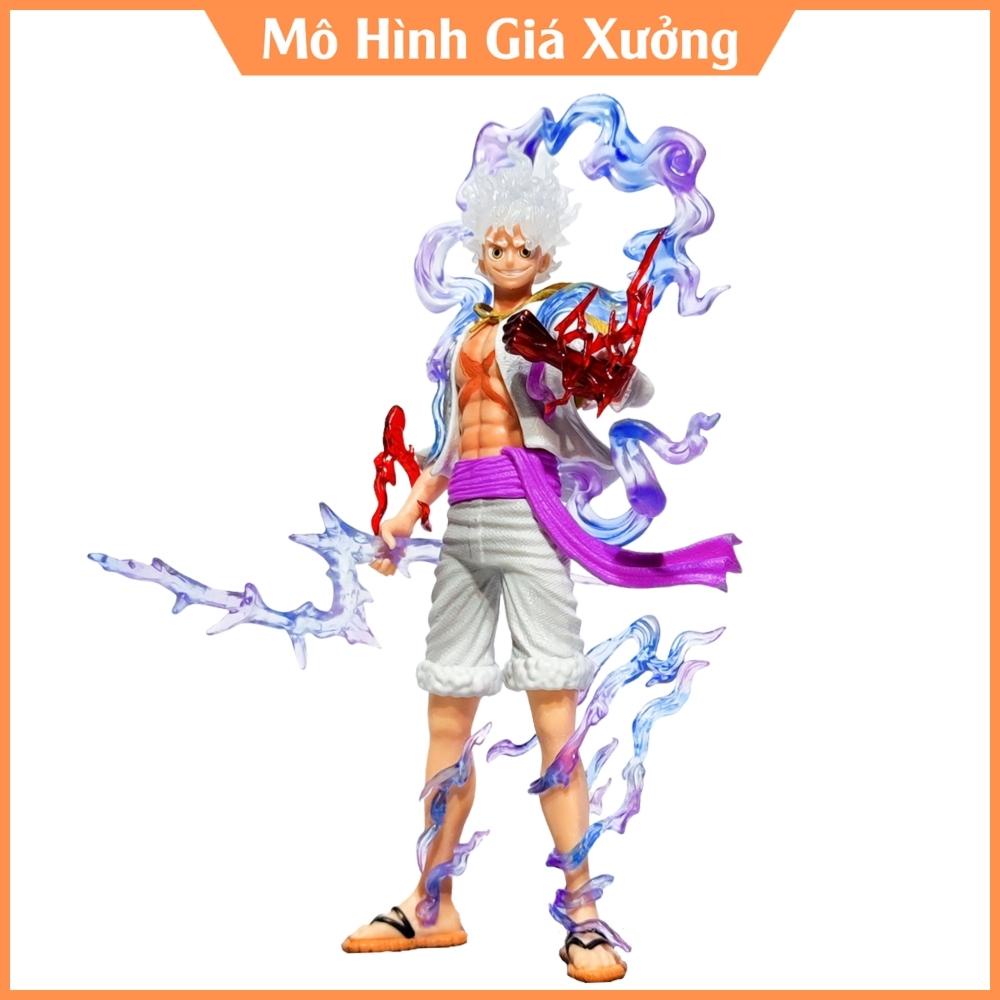 Mô hình Luffy One Piece gear 5 nika màu trắng có vũ khí cầm tay cao 28cm - hiệu ứng đặc biệt - mô hình giá xưởng