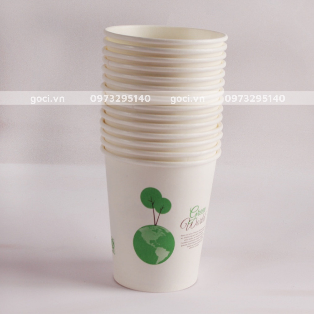 Set 50 cốc giấy dùng 1 lần cốc giấy du lịch tự phân hủy 250ml tiện lợi nhỏ gọn dễ sử dụng thân thiện môi trường