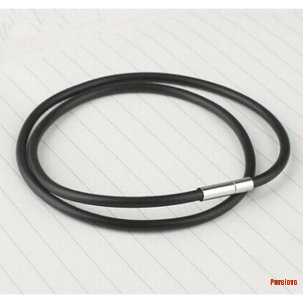 Vòng cổ dây da với khóa thép không gỉ đơn giản thời trang