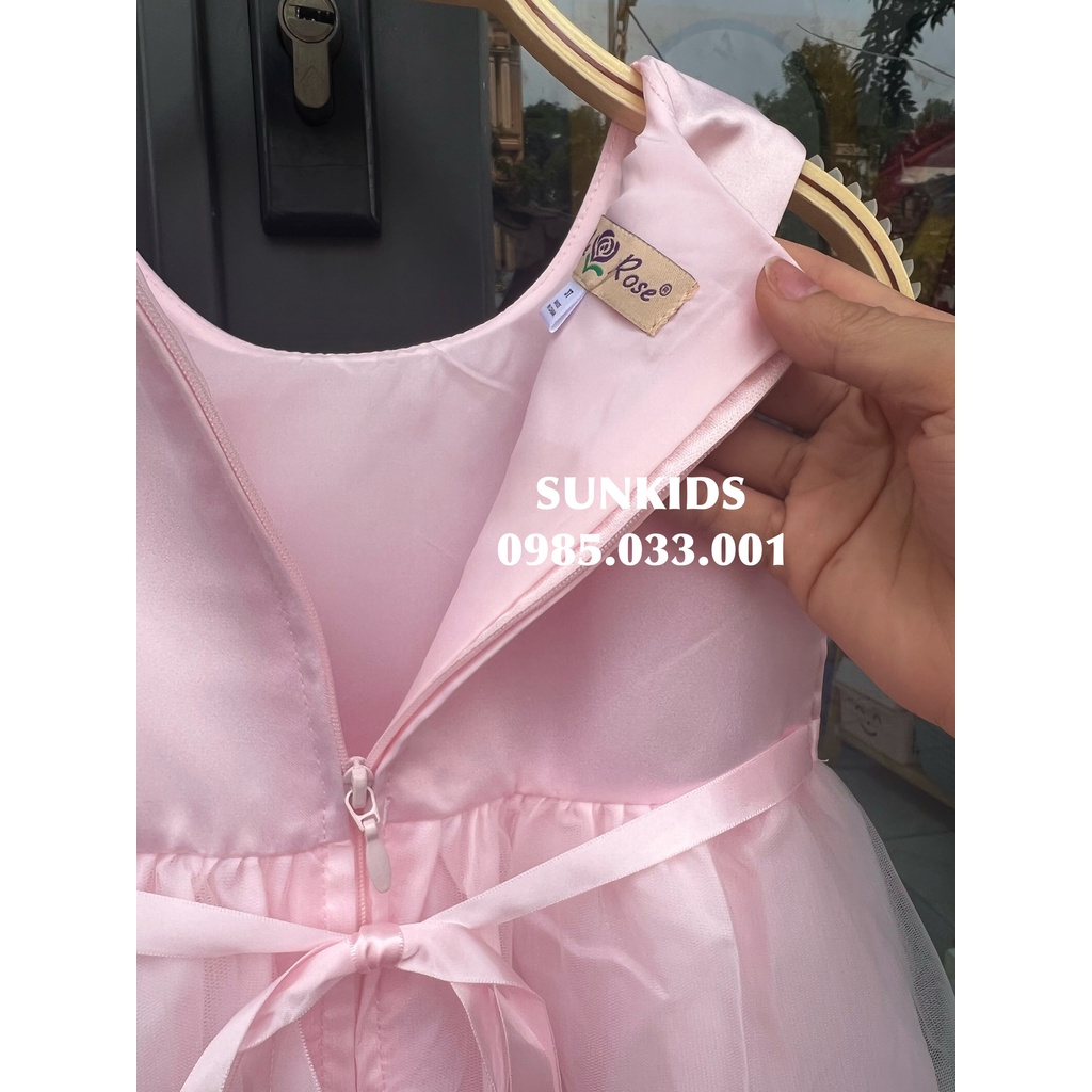 Váy Rose hồng thêu hoa