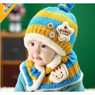 Set mũ khăn len hình sao cho bé - CÓ ẢNH THẬT