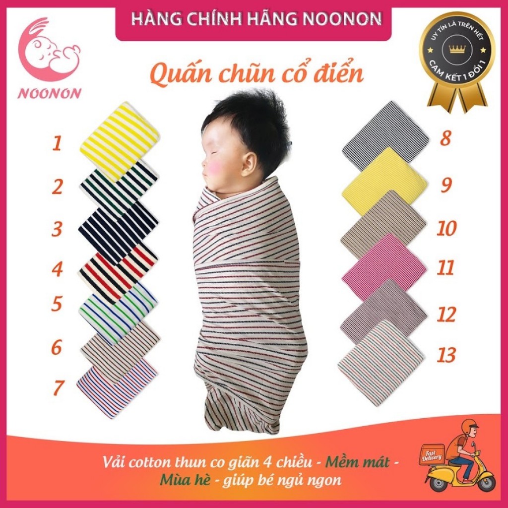 Quấn Nhộng Chũn NOONON Giúp Bé Ngủ Ngon - Khăn Quấn Em Bé Sơ Sinh (Được chọn mẫu)