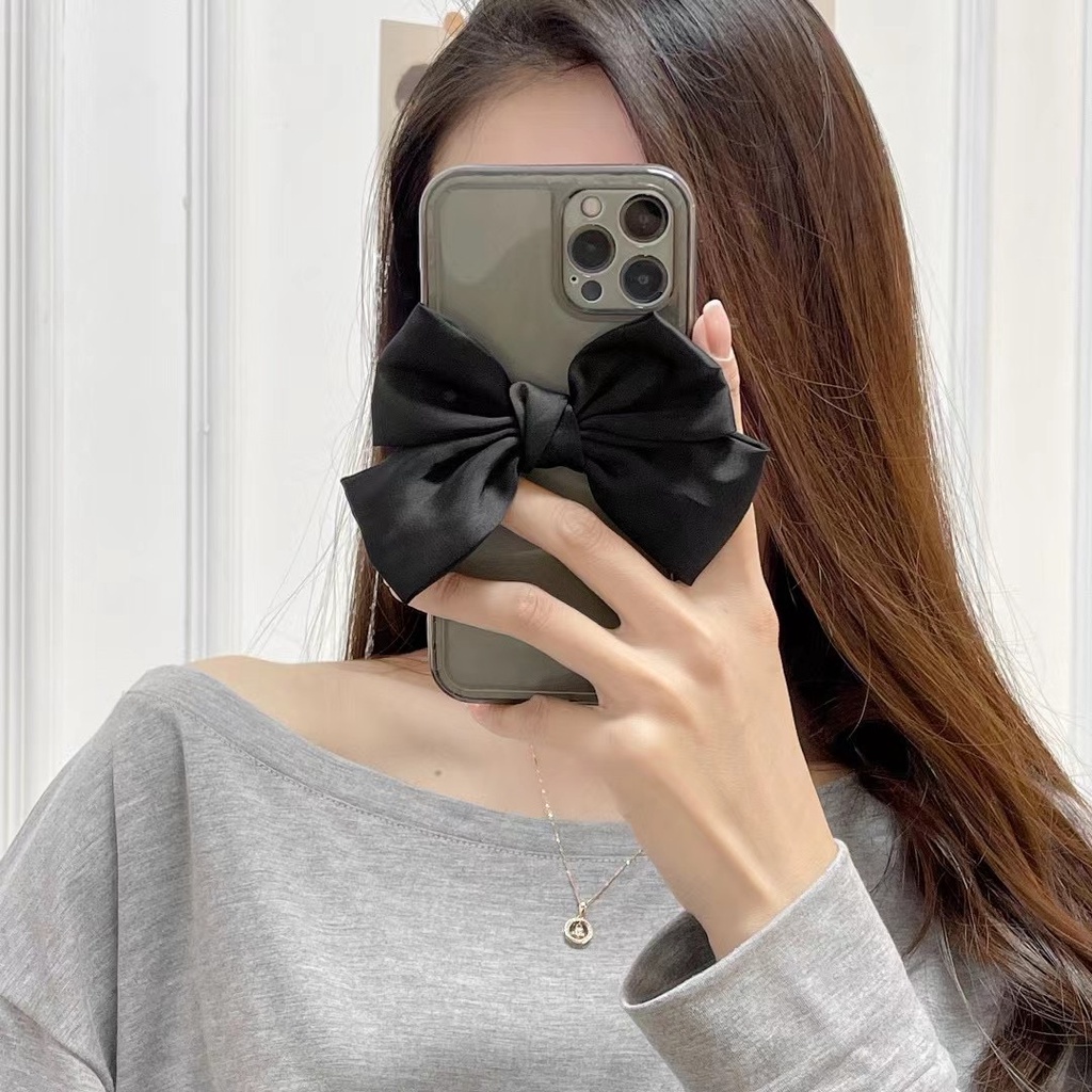 Ốp Điện Thoại tpu Mềm Hình Nơ Đen Xinh Xắn Cho Iphone 13 12 pro max 11 pro max xs max xr x 7 8 plus