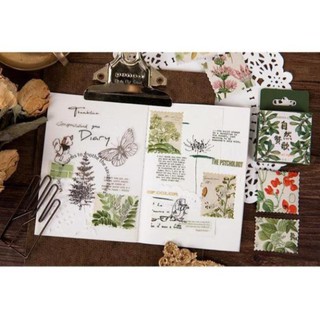 Bộ 45 Sticker Hoa Lá Hàn Quốc dán trang trí E45