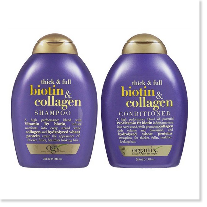 [ giá sỉ tại kho] Combo 1 Dầu gội & 1 dầu xã Biotin & Collagen 385ml