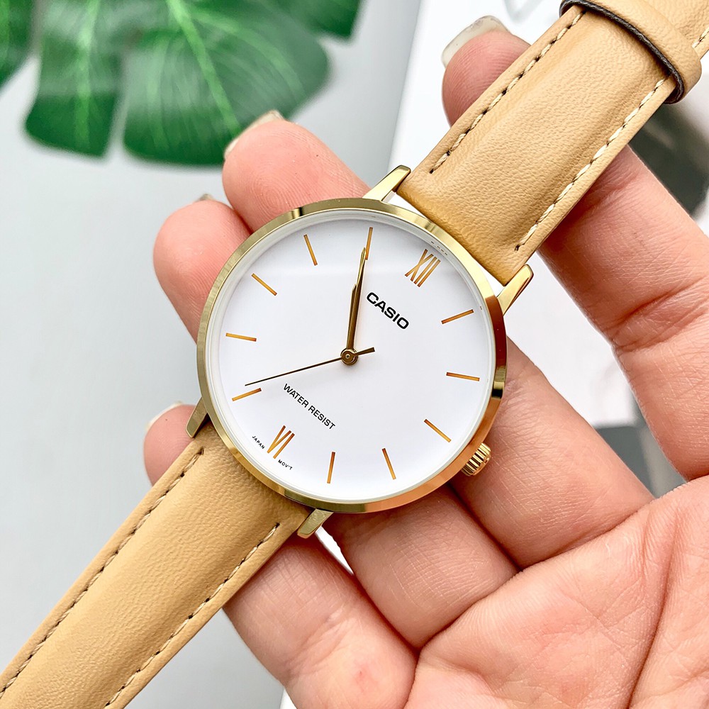 Đồng hồ nữ dây da Casio Anh Khuê LTP-VT01GL-7BUDF