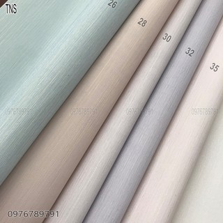 Giấy dán tường phòng ngủ trơn 10m ,mầu xanh,mầu hồng,mầu ghi,mầu tím, khổ 0,53 cm,giấy lụa Không keo công nghệ đức