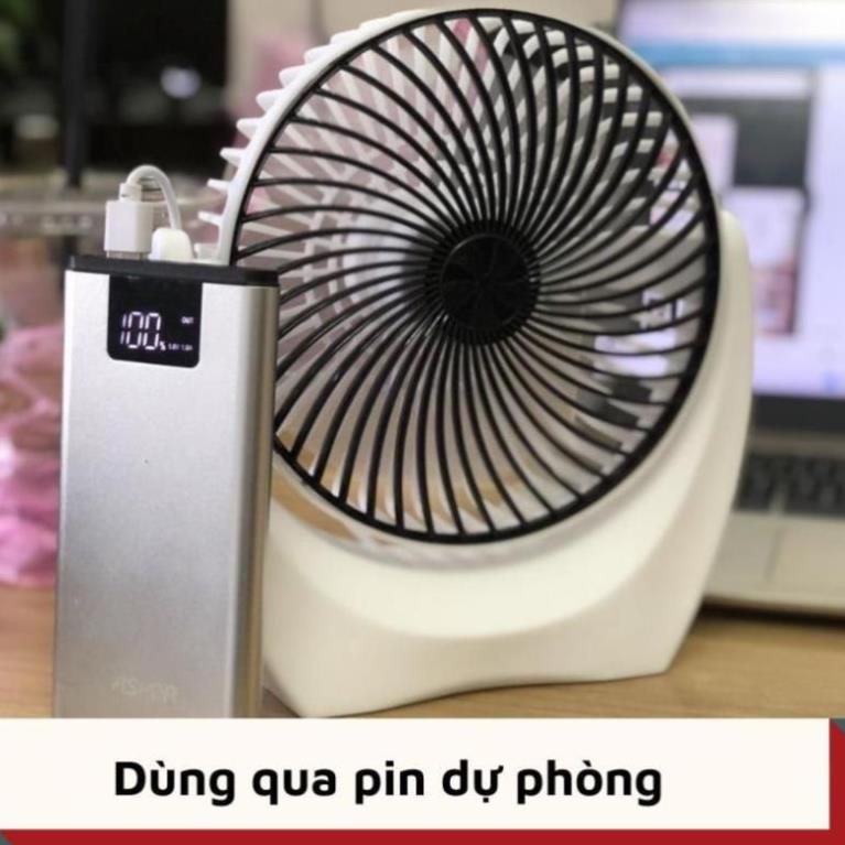 MIỄN SHIP-  Quạt mini để bàn cổng USB di động, động cơ không tiếng ồn để phòng ngủ, xoay 120 độ