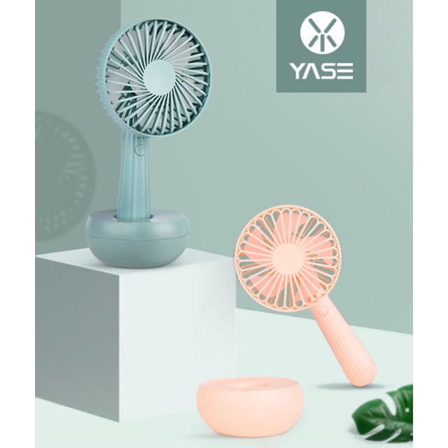 Quạt cầm tay mini kèm đế cắm cố định chính hãng Yase siêu mát F25 .