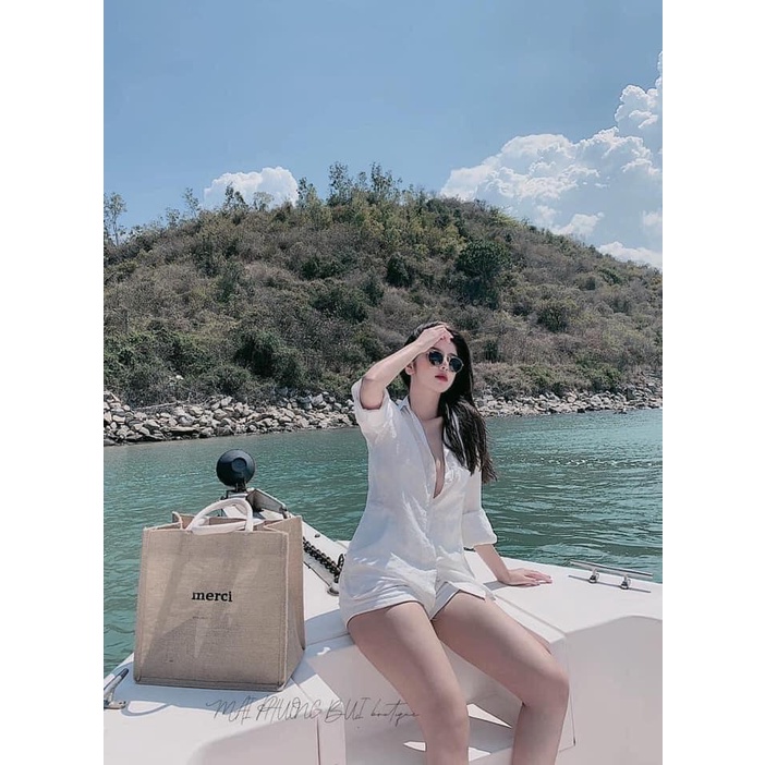 Túi Cói Merci loại 1 size to kiểu Vintage