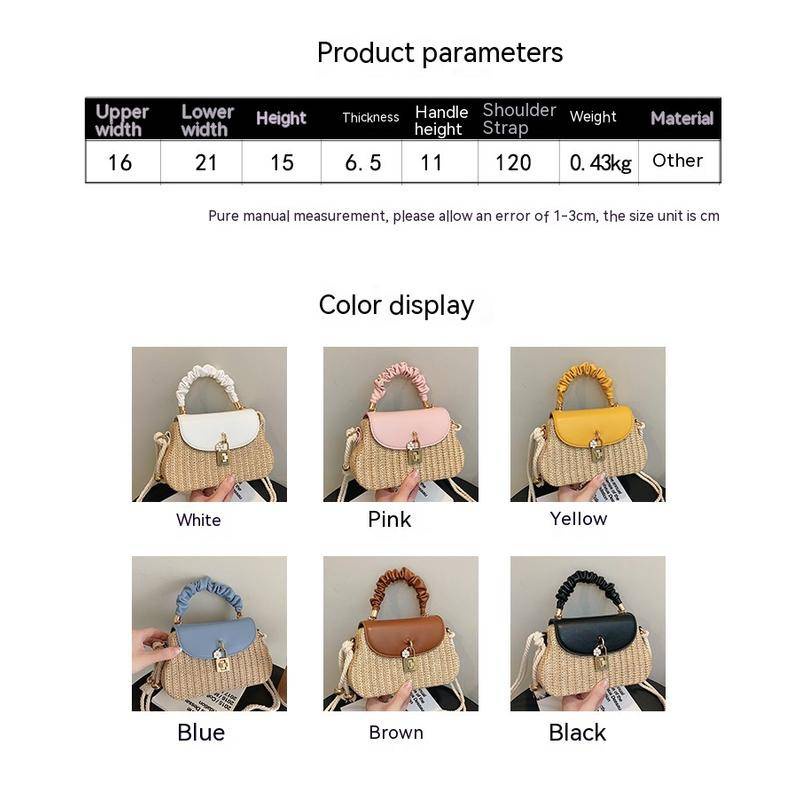 Túi Xách Đan Rơm Dáng Vuông Nhỏ Có Khóa Thời Trang Cho Nữ 8986#