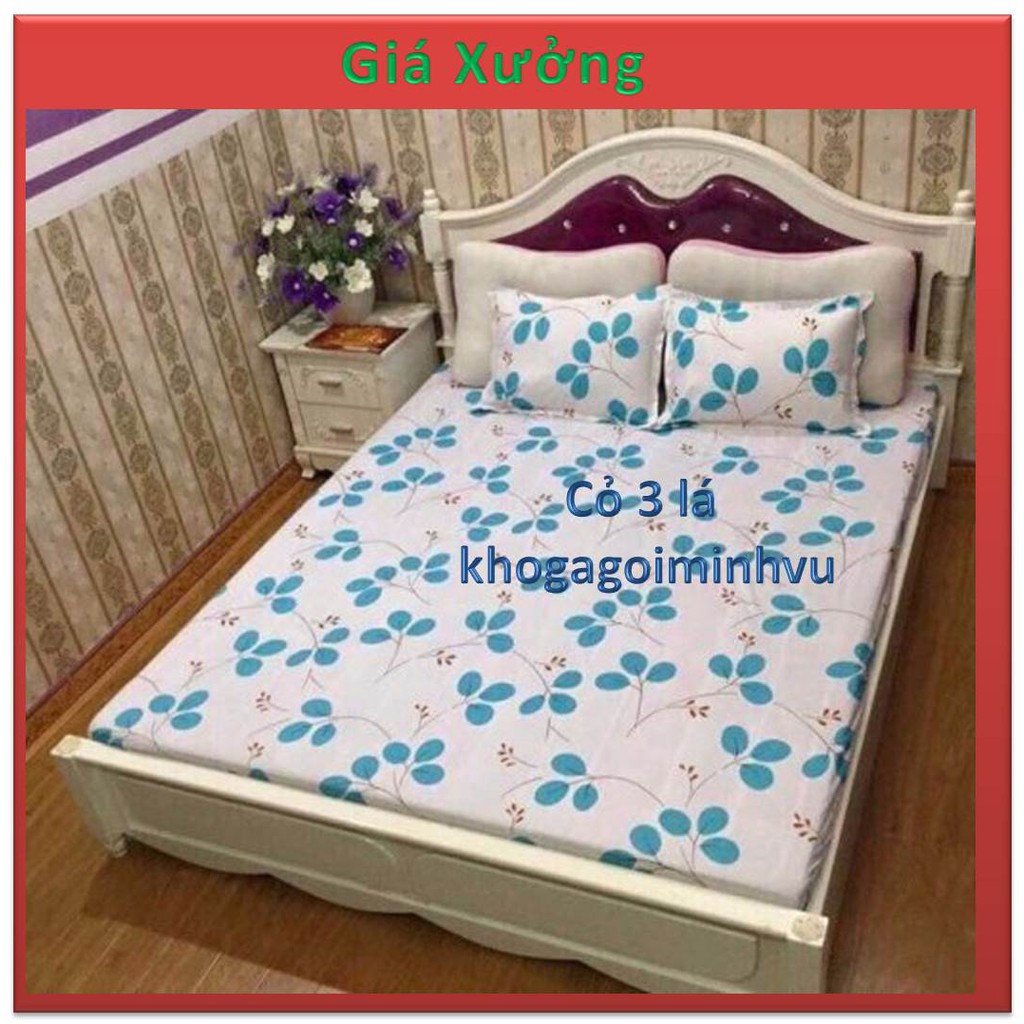 (Giá Xưởng) Drap Và 2 Áo Gối (Gồm các mẫu Hoa Lá )