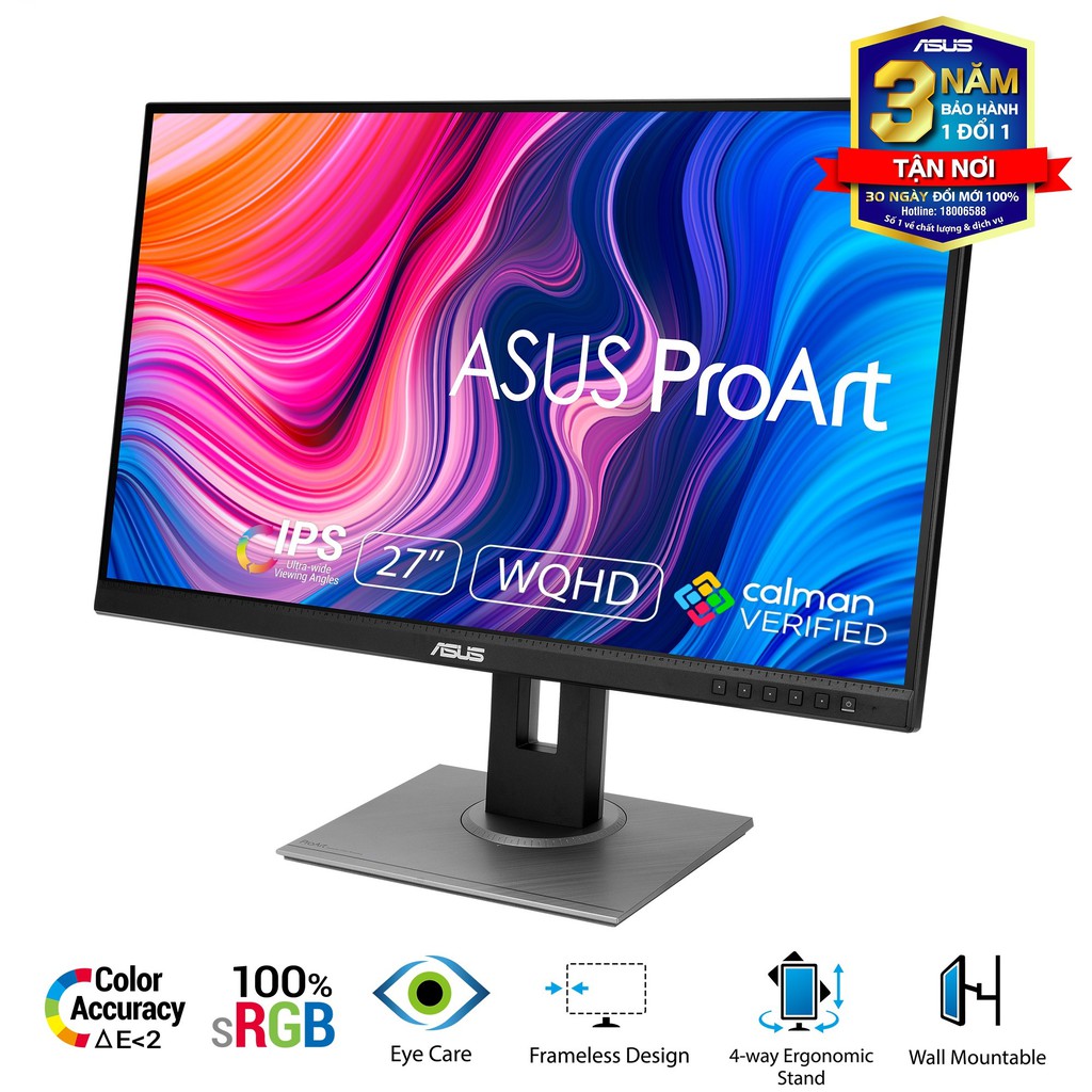 Màn Hình Máy Tính Asus ProArt PA278QV 27 inch 2K IPS Chuyên Đồ Họa Hàng Chính Hãng