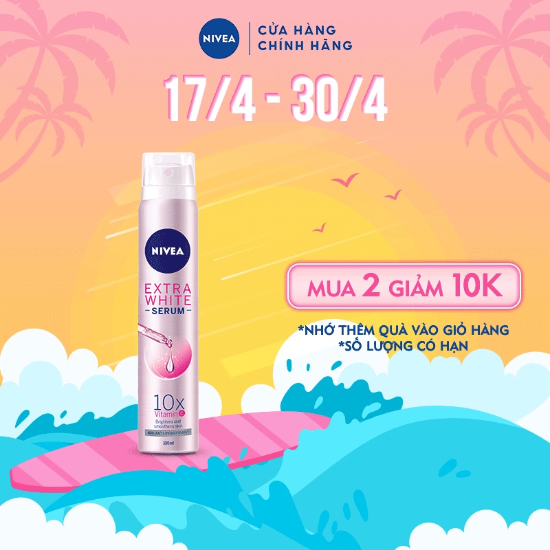 Xịt ngăn mùi Nivea Serum trắng mịn 100ml 80020