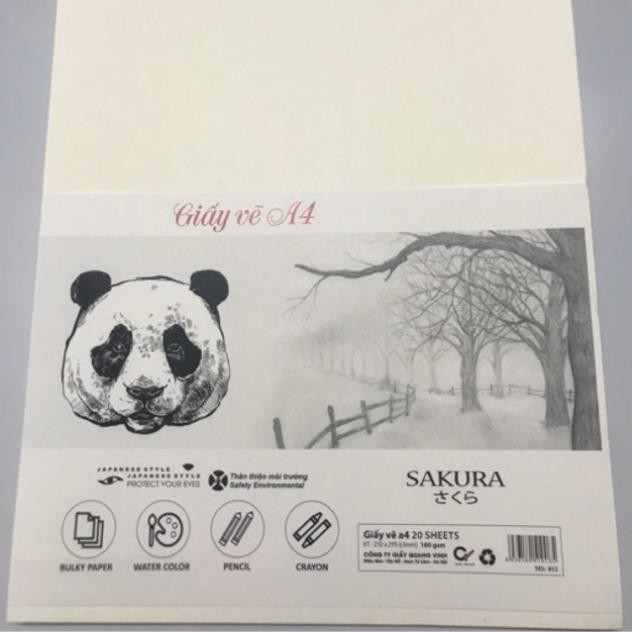 GIẤY VẼ SAKURA (A4/A3) chuyên vẽ chì, vẽ kí họa, vẽ màu Gouat dành cho người mới học vẽ