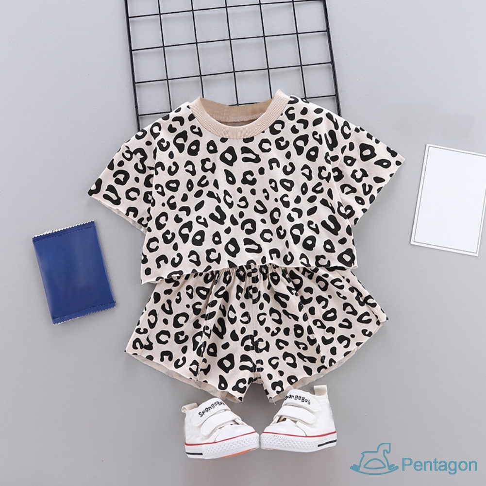 Bộ Quần Áo Ngắn Tay Thời Trang Năng Động Cho Bé Gái