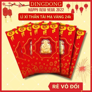 Lì xì thần tài mạ vàng 24k hongkong 2022 bao lì xì tài lộc