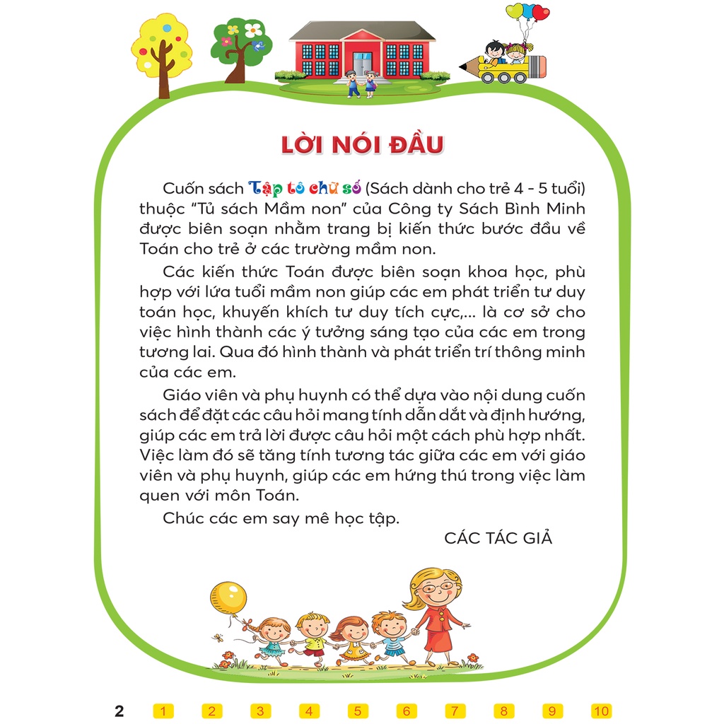 Sách tập tô chữ số - sách mầm non cho trẻ 4 - 5 tuổi