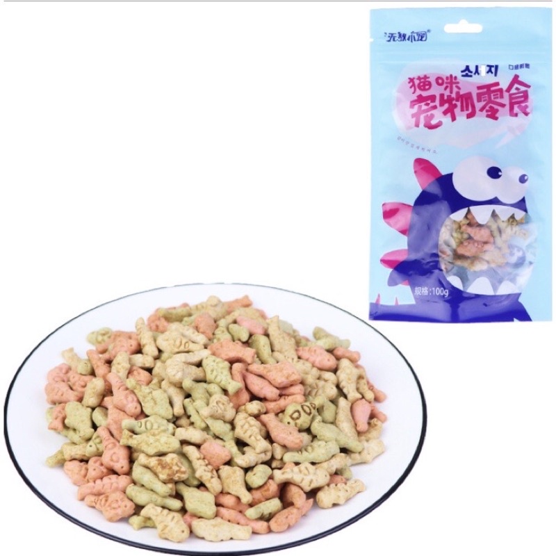 Bánh cá thưởng catnip thơm ngon gói 100g