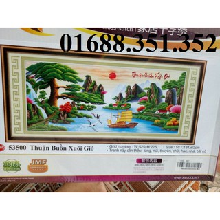Tranh thêu chữ thập thuận buồm xuôi gió 53500-132x62cm