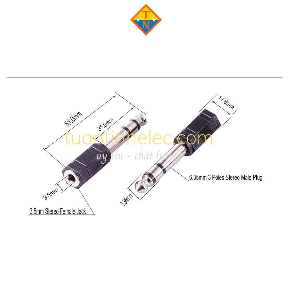 Đầu Chuyển Đổi Giắc Cắm Âm Thanh 6.5mm Sang 3.5mm Chuyên Dụng # Phụ kiện âm thanh