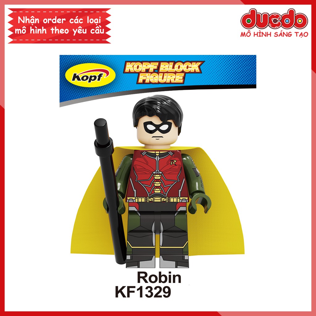 Minifigures các nhân vật Hawk, Dove, Aqualad - Đồ chơi Lắp ghép Xếp hình Mô hình Mini Iron Man Kopf KF6114