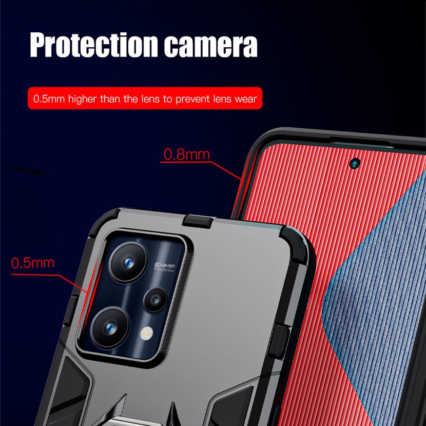 Ốp Điện Thoại Silicone Chống Sốc Kèm Móc Xỏ Ngón Cho Realme Q3 Pro Carnival Q3S GT Master Edition Neo2T Flash C21Y C25Y C21 C20 C20A C11 2021