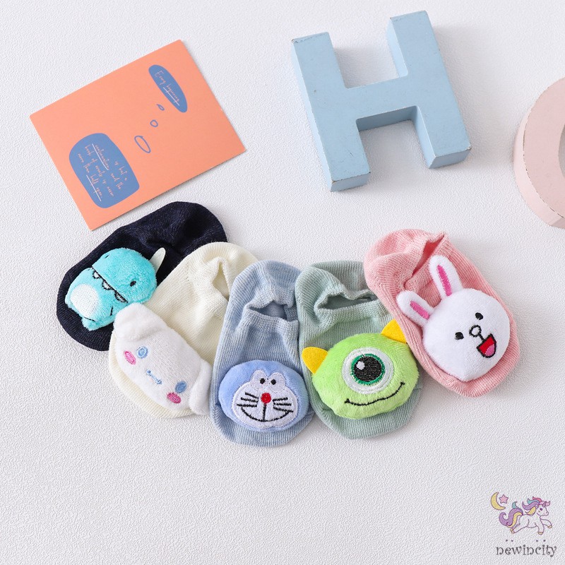 Tất họa tiết hoạt hình chống trượt phong cách Hàn Quốc dễ thương cho bé gái + trai