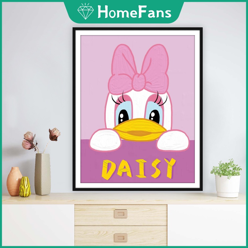 DISNEY Bộ Tranh Đính Đá 5D Tự Làm Hình Vịt Donald/StellaLou 30x40cm/40x50cm Trang Trí Nhà Cửa