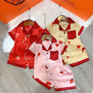 Pijama lụa bé gái