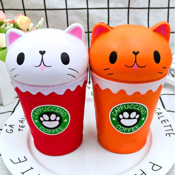 SQUISHY Cốc CF mèo Capuchino (14x9x6cm)